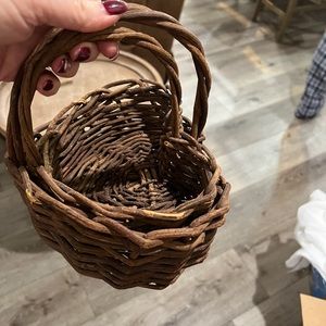 Two grape vine baskets.